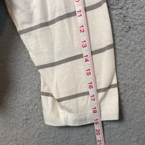 ATM Womens Plaited Jersey Stripe Sweatshirt Sweater Size M Ivory Gray Fall Style - Picture 6 of 9